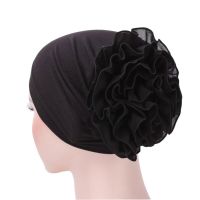 7 Colors Muslim Headgear Hat Women Chiffon Big Flower Ruffle Cancer Chemo шляпа Beanie Scarf Turban Head Fitted Adult Wrap Caps