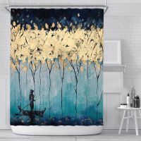 【CW】❈▩  Painting curtain Shower Curtains Printed Curtain for Navidad