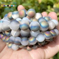 Natural Stone Beads Colorful ​Druzy Agates Round Spacer Loose Beads For Jewelry Making DIY Bracelets Accessories 6/8/10mm 15
