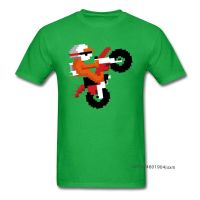 Excitebike Custom T-Shirts Men Cotton Summer Tops &amp; Tees Green T Shirt Short Sleeve New Fashion Moto Biker Tshirt Stunt Player