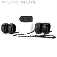 【CW】卍♙  3pcs Bdsm Bondage Set Collar Slave Leather Sex Handcuffs Anklecuffs for Woman Couples