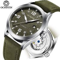 ZZOOI Luxury Brand OCHSTIN Automatic Date Men Waterproof Sport Watch Leather Strap Mechanical Wristwatch Male Clock Mekanik Saat 2021