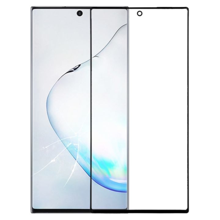 สำหรับ Note10 Samsung Galaxy + เลนส์กระจกชั้นนอกหน้าจอด้านหน้าพร้อมกาวใส OCA Optically