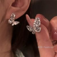 ต่างหูสตั๊ดผีเสื้อ ความหรูหราเบา หอมหวานสดชื่น earrings women ต่างหูแฟชั่น การออกแบบที่น่ารัก