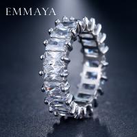 EMMAYA Silver Color Unique Design CZ Paved Austrian Zircon Fashion Women Ring Jewelry