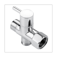 Bidet T Adapter Brass T Adapter with Shut-Off Valve 3-Way Tee Connector 7/8In X 7/8In X G1/2 for Toilet Bidet Sprayer