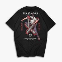 ราคาถูกเสื้อเบลาส์ เสื้อยืด HITAM Yubo T-Shirt Anime Chainsaw Man Cotton Combed 30s Blackเสื้อยืด_50S-5XL