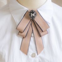 New Fabric Bow Tie Crystal Cloth Art Bowknot Brooch College Style Shirt Collar Pins Fashion Jewelry Gifts for Women Accessories Nails Screws Fasteners