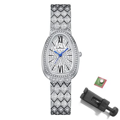 2023นาฬิกาผู้หญิงแฟชั่นควอตซ์นาฬิกาข้อมือคริสตัลเงินนาฬิกาข้อมือผู้หญิงคุณภาพสูงหรูนาฬิกาของขวัญ