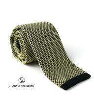 Giorgio Del Sarto Knitted Necktie Green with Fabric Texture เนคไทไหมพรมสีเขียวมีเท็กเจอร์