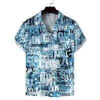 New Casual Personality Trendy Mens Short-sleeved 3D Printed Shirt