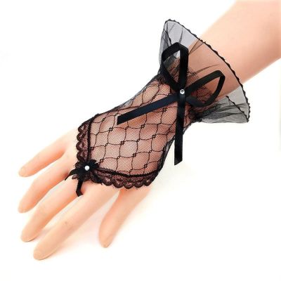 ♗✐☃ New Arrival White Black Red Lace Gloves Hollow-Out Women Lace Bridal Gloves Wedding Party Accessories Gloves