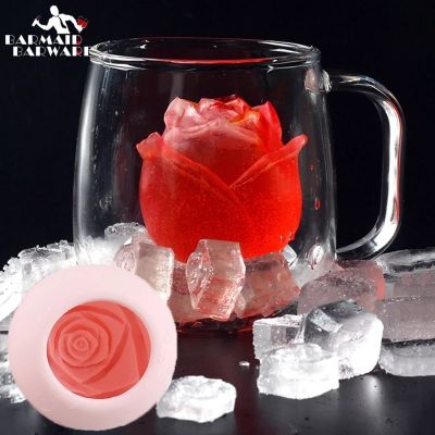 3D Silicone Rose Shape Ice Cube Maker Ice Cream Silicone Mold Ice Ball Maker Reusable Whiskey Cocktail Mould форма для льда Ice Maker Ice Cream Moulds