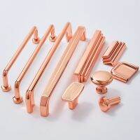 ﹍✤ Modern Bright Rose Gold Handle for Cabinet and Drawer Nordic Furniture Pulls Handles Hardware Light Luxury Cupboard Door Knobs