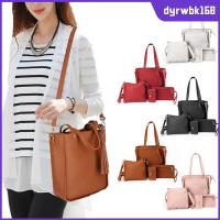 DYRWBK168 4Pcs/set หนังพียู กระเป๋า Crossbody ลำลองแบบสบายๆ แบบพกพาได้ กระเป๋าแบบสะพายไหล่ แฟชั่นสำหรับผู้หญิง ความจุสูงมาก ชุดกระเป๋าผู้หญิง ผู้หญิงผู้หญิงผู้หญิง