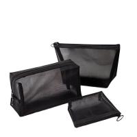 1PC Makeup Case Organizer Black Mesh Cosmetic Bag Women Travel Casual Zipper Make Up Storage Pouch Toiletry Beauty Wash Kit Bags