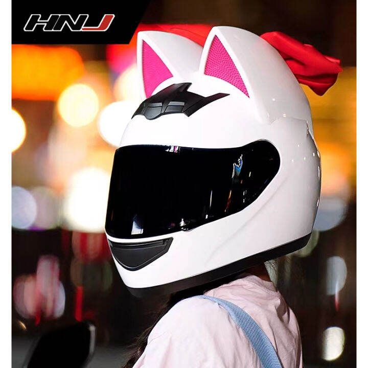 HNJ 902 Cat motorcycle Helmet full face e visor helmet with ICC sticker
