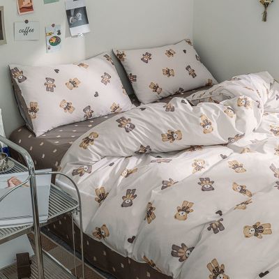 【jw】☄❖✖  coreano Simples Beleza Princesa Conjunto de Cama para Meninas Little Quilt Cover Size Bed Flat Sheet