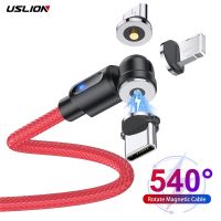 Aaaauslion สายสาย USB หัวแม่เหล็กชนิด C 540หมุนได้ที่ชาร์จสำหรับ Samsung เร็วไมโคร USB ชาร์จแม่เหล็กสายรับส่งข้อมูลโทรศัพท์มือถือเคเบิล