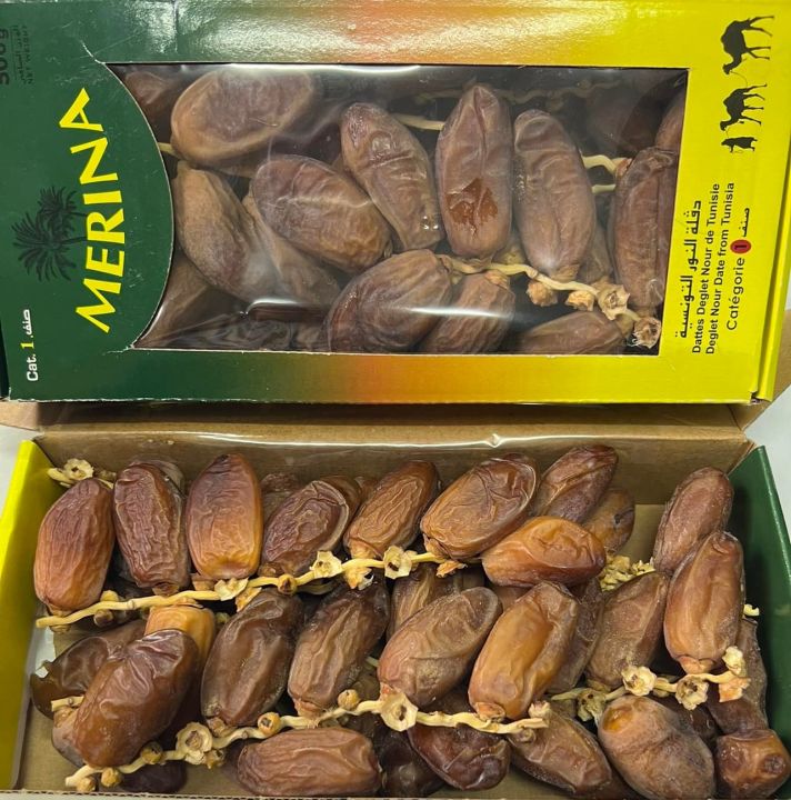 อินทผาลัม-dates-merina-สินค้านำเข้าจากตูนิเซีย-500g-1กล่อง-บรรจุปริมาณ-500g-ราคาพิเศษ-สินค้าพร้อมส่ง-โกดังขนมนำเข้าราคาถูก