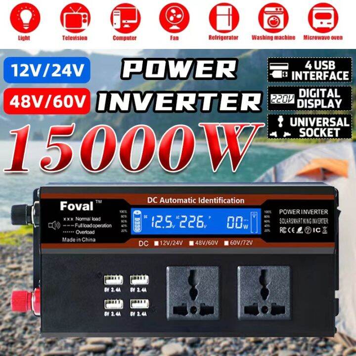 15000W Smart Power Inverter Inverter Car Solar Inverter DC 12V/24V to