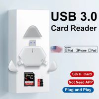 3 In 1 Multifunction USB 3.0 Reader Adapter For Apple Iphone Flash Drive OTG Card Reader Type-C/TF/SD Memory Card Reader Adapter