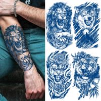 【YF】 Semi-Permanent Herbal Lasting Ink Men Waterproof Temporary Tattoo Sticker Lion Dragon Cupid Wing Flash Tatto Body Art Fake Tatoo