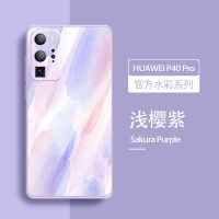 P30pro เคสโทรศัพท์มือถือ Huawei P40pro เหมาะสำหรับ Huawei P40pro เลนส์ซิลิโคนตรงขอบแบบรวมทุกชิ้น P30p กันน้ำบางเฉียบกันน้ำ P40ฝาครอบป้องกันสีน้ำแบบใหม่มีขอบตรงซิลิโคนไปยัง