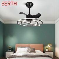 BERTH Nordic Creative Ceiling Fan Lamp 3 Colors Remote Control Reverse Fans Modern LED With Lights for Home Living Dining Room Exhaust Fans