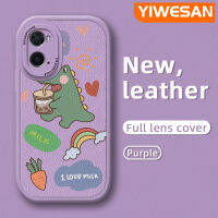 YIWESAN เคสโทรศัพท์หนังดีไซน์ใหม่หนังจระเข้น้อยน่ารักเต็มฝาปิดเลนส์,เคส A36 A76 A96 OPPO