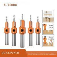 8/10mm Shank Hard Alloy Woodworking Step Twist Drill Countersink Bit Set Screw Drill 90 Degrees Hole Tool Milling Cutter