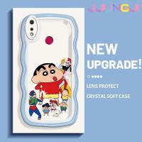 Jjlingji เคสสำหรับ Realme 3 Pro เคส3i Realme น่ารักเครยอนชินจังมาการองขอบคลื่นกันกระแทกแบบใสนิ่มเคสมือถือโปร่งใสลายกล้องถ่ายรูปความคิดสร้างสรรค์เคสซิลิกาเจลฝาครอบป้องกัน