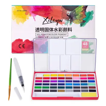 Superior 18/25/33/42 Solid Watercolor Paint Set With Water Brush Pen  Foldable Travel Water Color Pigment For Draw Dropshipping