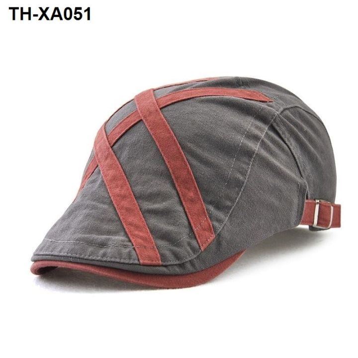 hat-mens-spring-and-autumn-casual-simple-peaked-cap-well-shaped-patch-strip-forward-hat-trendy-sun-visor