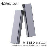 Reletech M.2 SSD Case Portable USB3.1 Type-C 10Gps Hard Drive Enclosure Supports NVMe / SATA Two Protocols Suitable for MacBook