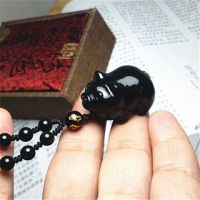 Natural Obsidian Pendant Zodiac Pig Pendant Necklace Female Pendant Blackstone Zodiac Pig Pendant Transfer Pendant WHRG WHRG