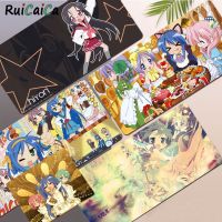 Lucky Star Mousepad แผ่นรองเม้าส์อะนิเมะสวยงามขนาดสำหรับ Kawaii โต๊ะเด็กสาววัยรุ่นห้องนอน