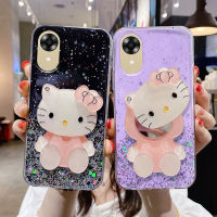 เคสโทรศัพท์ OPPO A58 A17k A98 A78 A17 5G หรูหราลายดาวพร้อมเคสยางนิ่มลายกระจกแต่งหน้าน่ารักเคสOPPO A98 5G เคสป้องกันโทรศัพท์กล้องแฟชั่น