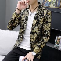 Men Blazer Tuxedos Banquet Stage Floral Mens Blazers and Suit Jackets Slim Fit Unique design Stage clothing