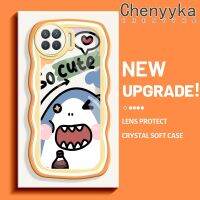 Chenyyka เคสสำหรับ OPPO A93 2020 F17 Pro Reno 4F Reno 4 Lite Reno4 เคสการ์ตูนน่ารักปลาฉลามใหม่มาการอง ขอบคลื่นเคสมือถือนิ่มกันกระแทกแบบใสสร้างสรรค์เคสโปร่งใสลายรูปซิลิก้าเจลฝาครอบป้องกัน