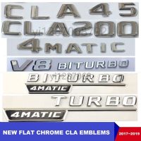 Hot New Flat Chrome CLA180 CLA200 CLA220 CLA250 CLA45 Emblem Badge Auto Car C117 CLA Stickers Turbo Logo For Mercedes Benz AMG D2P DD6