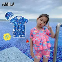 AMILA Kids Buoyancy Swimwear Baby Toddler Boys Girls Baby Swimwear One Piece Floating Swimsuits