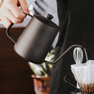 กาต้มน้ำมิลลิลิตรหยด600ขนาด350มล. กาชงกาแฟเคลือบสารกันติดท่อคอห่านเหล็กสแตนเลสหยดน้ำกาต้มน้ำทำกาแฟแบบหยดกาน้ำชา Coffeepot