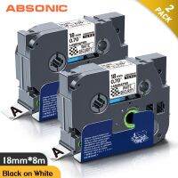 ต้องมีเหมาะสำหรับพี่ชายน้องชายเทปซ่อนของ Absonic SE4ฉลากความปลอดภัย18มม. * 8ม. เปลี่ยนพื้นสีขาวดำสำหรับเครื่องพิมพ์ฉลาก PTH100 Brother