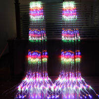 3X2M 3X3M LED Meteor Shower Rain Light Water Flow Waterfall Window Curtain String Light Wedding Christmas Fairy Light Garland