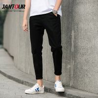 2022 mens cotton elastic casual pants men solid color Ankle-Length Pants high-quality business trousers male four seasons pant