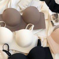 【jw】❒  Only A Bra Half Cup Of Non-Slip Shoulder Straps Hold Push Up Bralette5 Colors Thicken Seamless Lingerie