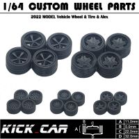 Xcartoys 1/64 ABS Wheels For Hotwheels Rubber Tire Assembly Rim Custom Modified Parts JDM Model Car Model Tires Die-Cast Vehicles