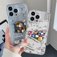 สำหรับ Realme C35 C11 2021 C12 C15 C21Y C25Y C25S Realme 5 5i 6i 8 Pro ลูกบิลเลียด Rubik S Cube ทางเทคนิค Drawing คุณภาพสูงขอบสี่เหลี่ยม Air ปลอกหมอน Full Len กรณีป้องกัน