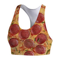 CLOOCL Women Sports Vest Gourmet Pizza 3D Print Sports Bra Tank Tops Yoga Running Women Fitness Bras Tank Top Women